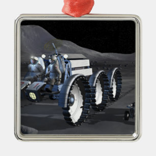 Future space exploration missions 8 metal ornament