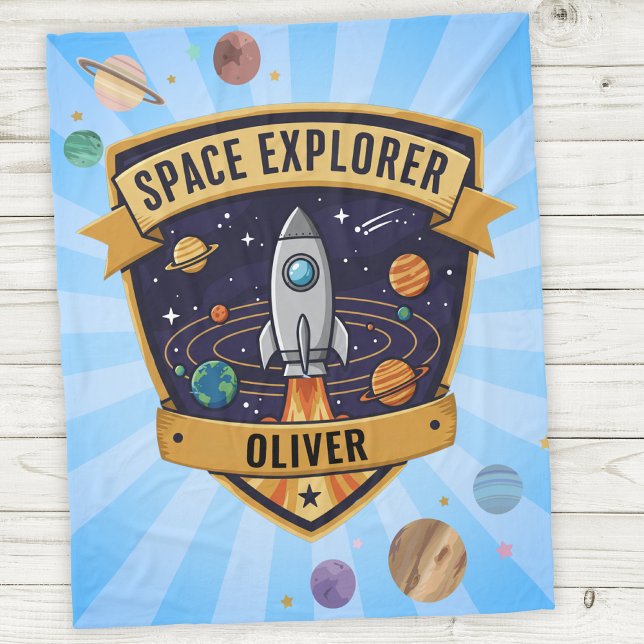 Future Space Explorer Badge Fleece Blanket (Creator Uploaded)