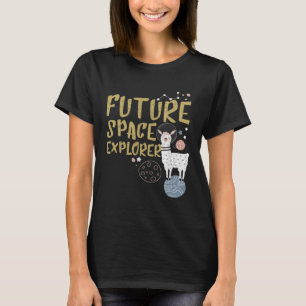 Future Space Explorer Llama Astronaut Fun Cute T-Shirt