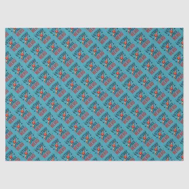 Future Space Hero Retro Rocket Ship Design Tissue Paper (Front)