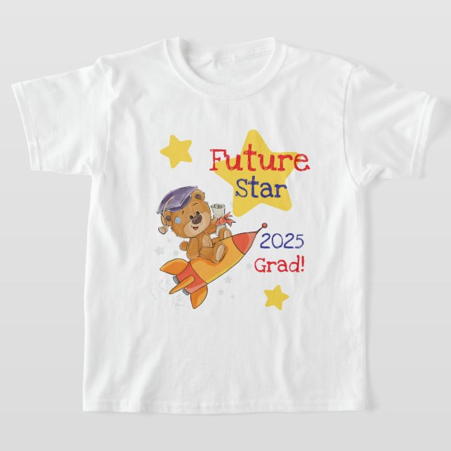 Future Star Graduation T-Shirt - 2025 Grad Rocket  (Laydown)