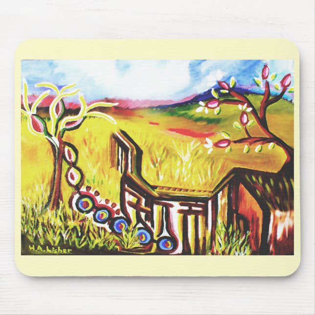 Future summer in the countryside art mouse pad (Front)
