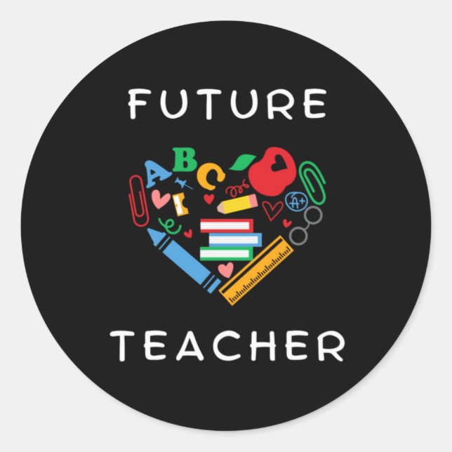 Future Teacher Classic Round Sticker (Front)