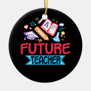 Future Teacher Costume Job Teaching Apple Ceramic Ornament
