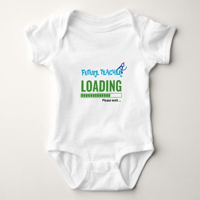 Future Teacher Loading Funny Personalised Unisex Baby Bodysuit (Front)