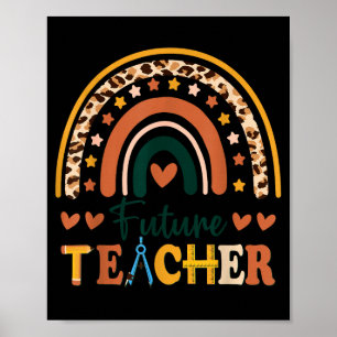 Future teacher rainbow leopard new grad student poster