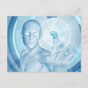 Future technology 3D app concept Postcard