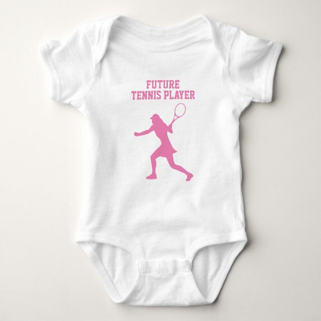 Future tennis player cute baby bodysuit for girl (Front)