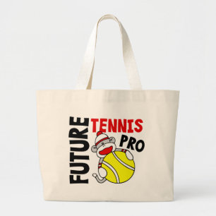 Future Tennis Pro Sock Monkey Large Tote Bag