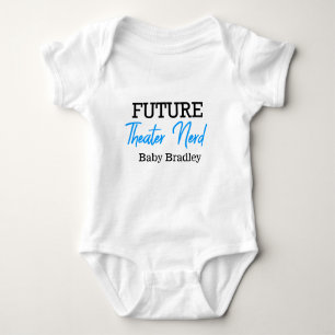 Future Theatre Nerd Blue Personalised Baby Bodysuit