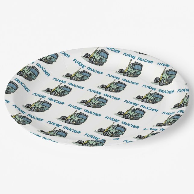 Future Trucker Paper Plate (Angled)