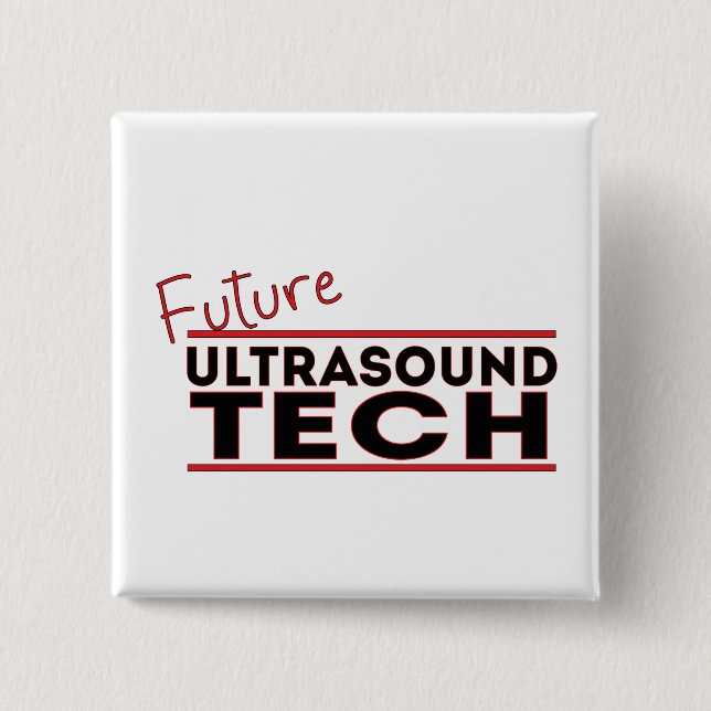 Future Ultrasound Tech 15 Cm Square Badge (Front)