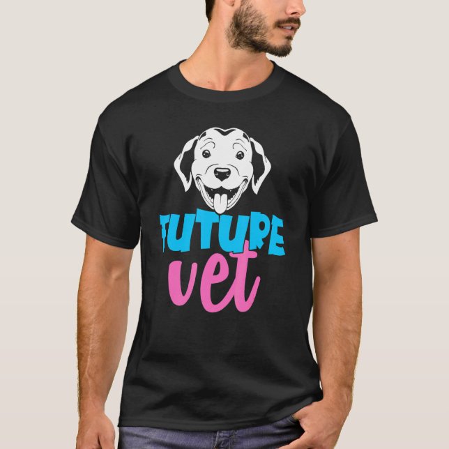 Future Vet Tech Veterinary Assistant Cute Dog Pugg T-Shirt (Front)