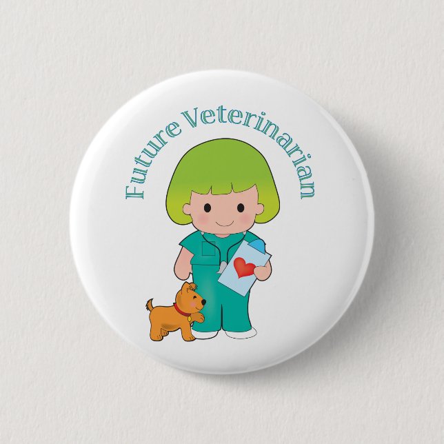 Future Veterinarian 6 Cm Round Badge (Front)