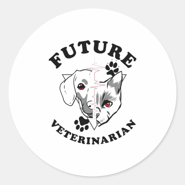 Future Veterinarian Classic Round Sticker (Front)
