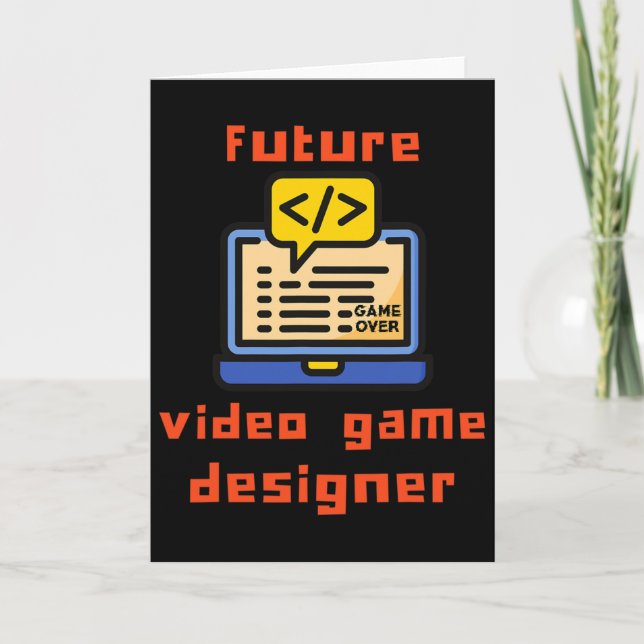 Future Video Game Designer Programmer Coder  Card (Front)