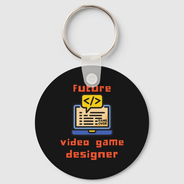 Future Video Game Designer Programmer Coder  Key Ring (Front)