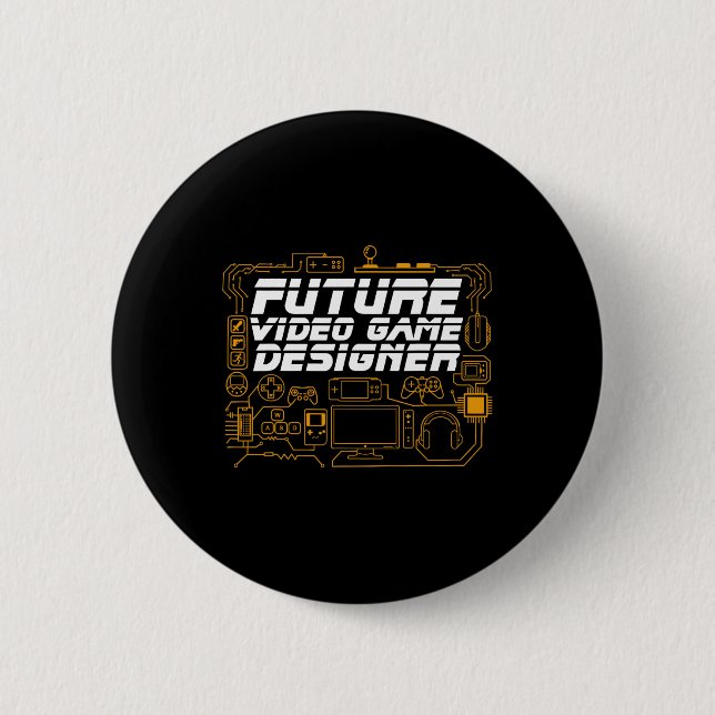 Future Video Game Designer Programmer Coding Gamer 6 Cm Round Badge (Front)