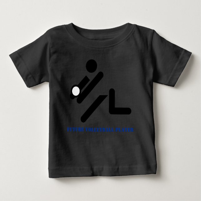 Future volleyball player black, blue custom baby T-Shirt (Front)