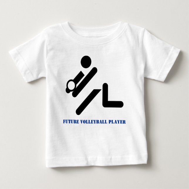 Future volleyball player black, blue custom baby T-Shirt (Front)