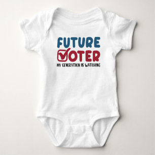 Future Voter My Generation Is Watching   Vote 2024 Baby Bodysuit