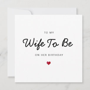 future wife romantic heart simple happy birthday card