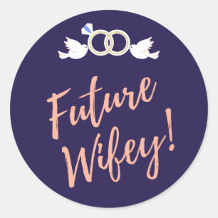 Future Wifey Love Birds Classic Round Sticker