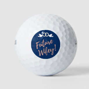 Future Wifey Love Birds in Deep Blue Golf Balls