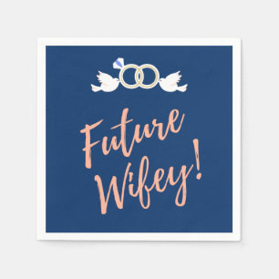 Future Wifey Love Birds in Deep Blue   Napkin