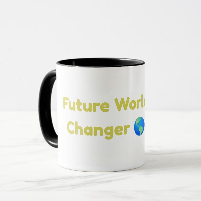 Future World Changer Inspirational Kids Mug (Front Left)