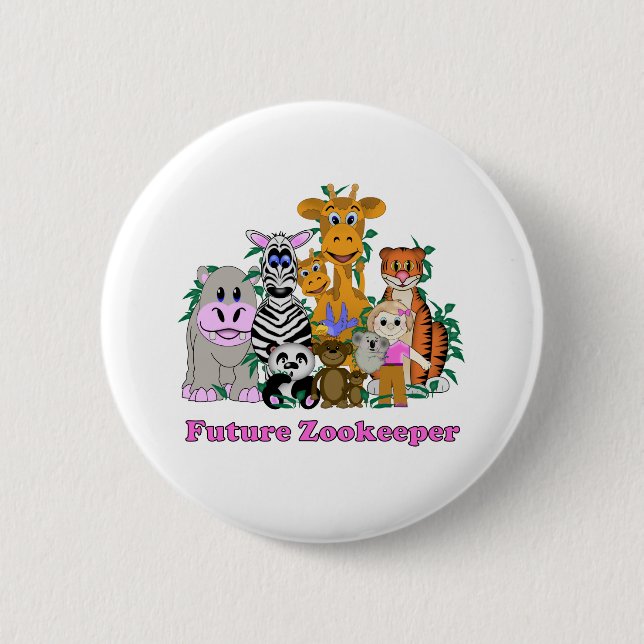 Future Zookeeper Girl 6 Cm Round Badge (Front)