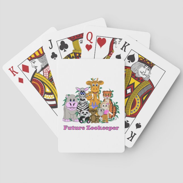 Future Zookeeper Girl Playing Cards (Back)
