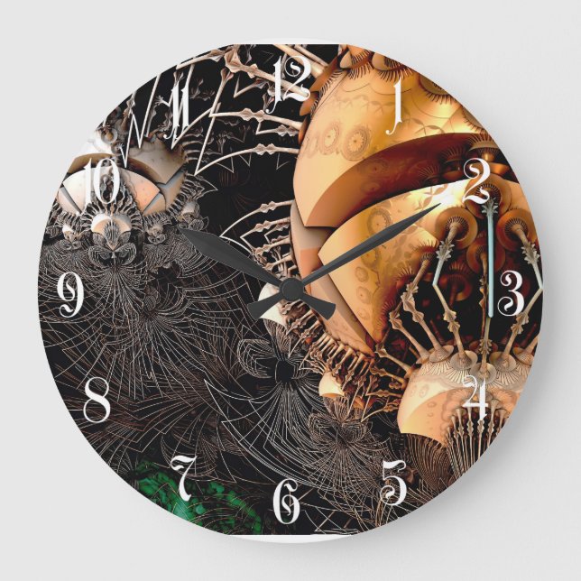 Futuristic 3D fractal Large Clock (Front)
