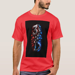 Futuristic 3D Geometric Cube Design T-Shirt