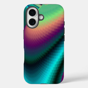 Futuristic Abstract 3D Metallic Rainbow Art iPhone 16 Case