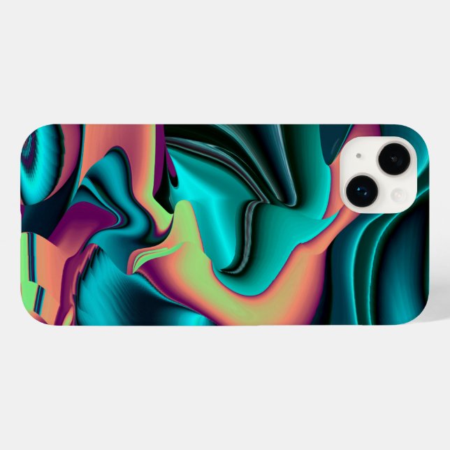 Futuristic Abstract 3D Metallic Rainbow Art Case-Mate iPhone Case (Back (Horizontal))