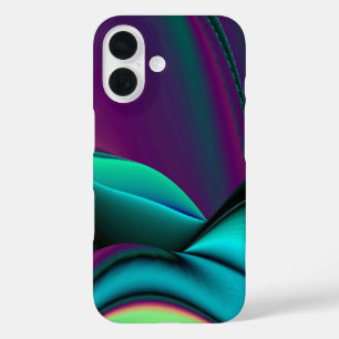 Futuristic Abstract 3D Metallic Rainbow Art iPhone 16 Case