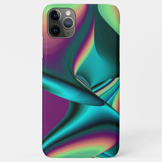 Futuristic Abstract 3D Metallic Rainbow Art Case-Mate iPhone Case (Back)