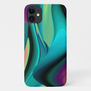 Futuristic Abstract 3D Metallic Rainbow Art iPhone 11 Case