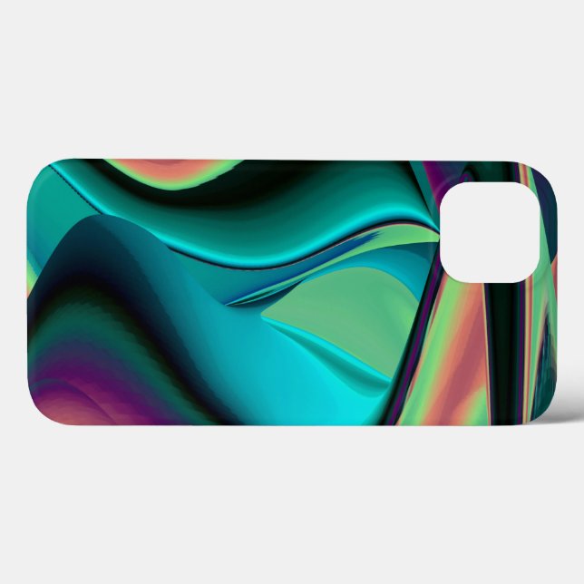 Futuristic Abstract 3D Metallic Rainbow Art Case-Mate iPhone Case (Back (Horizontal))
