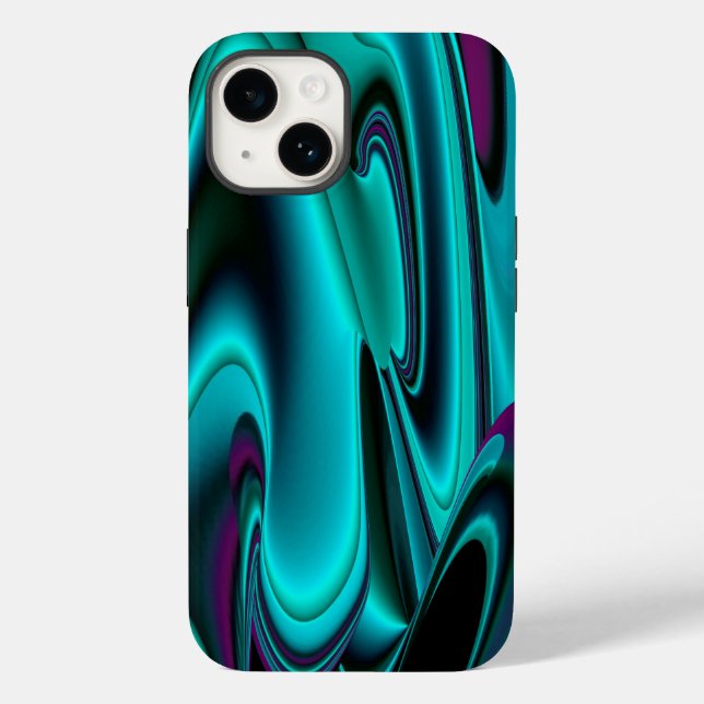 Futuristic Abstract 3D Metallic Rainbow Art Case-Mate iPhone Case (Back)