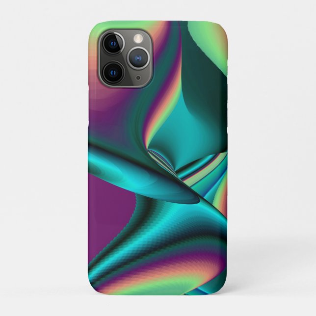 Futuristic Abstract 3D Metallic Rainbow Art Case-Mate iPhone Case (Back)