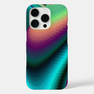 Futuristic Abstract 3D Metallic Rainbow Art iPhone 16 Pro Case