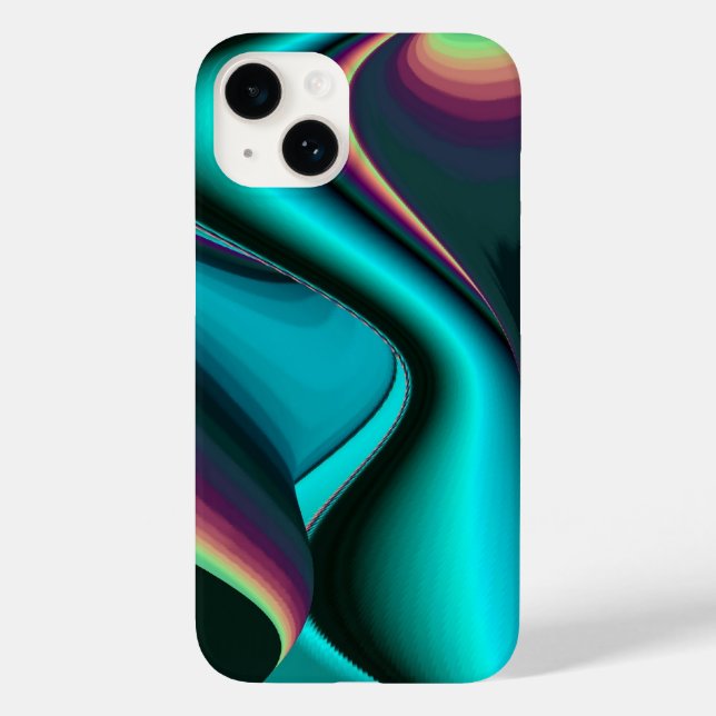 Futuristic Abstract 3D Metallic Rainbow Art Case-Mate iPhone Case (Back)