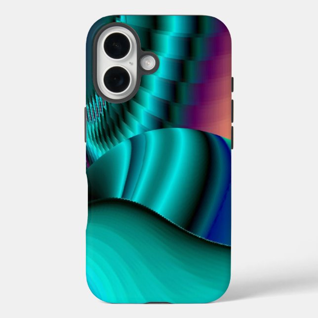 Futuristic Abstract 3D Metallic Rainbow Art Case-Mate iPhone Case (Back)