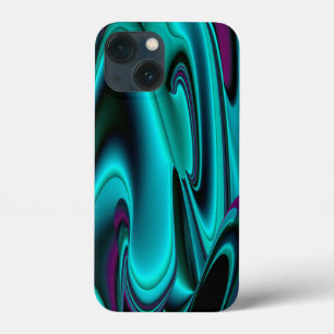 Futuristic Abstract 3D Metallic Rainbow Art iPhone 13 Mini Case