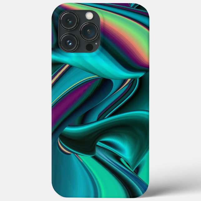 Futuristic Abstract 3D Metallic Rainbow Art Case-Mate iPhone Case (Back)