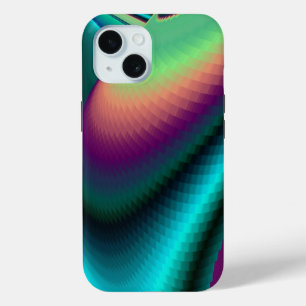 Futuristic Abstract 3D Metallic Rainbow Art iPhone 15 Case