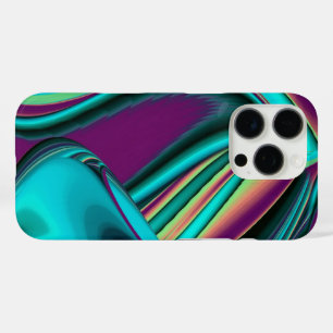 Futuristic Abstract 3D Metallic Rainbow Art iPhone 16 Pro Case