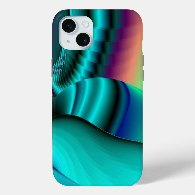 Futuristic Abstract 3D Metallic Rainbow Art Case-Mate iPhone Case (Back)